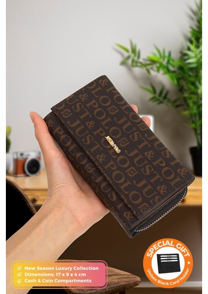 Orijinal Just Polo Collection Lüks Yumuşak Deri Bozuk & Kağıt Para Bölmeli Şık Kartlıklı Cüzdan