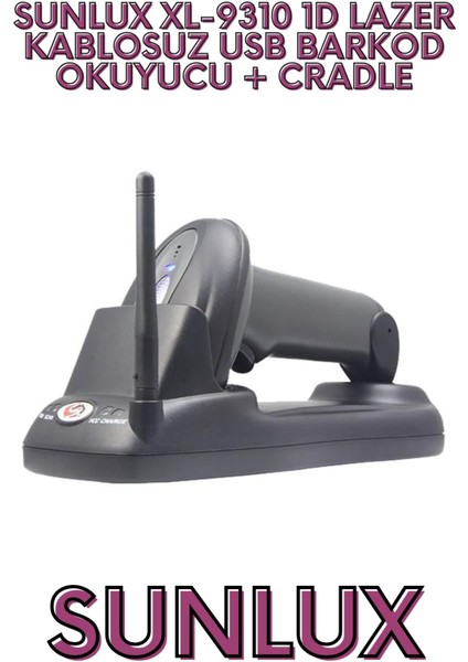 XL-9310 1d Lazer Kablosuz USB Barkod Okuyucu + Cradle