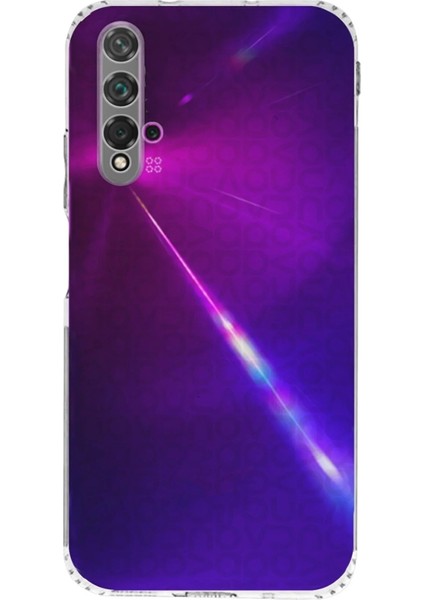 Huawei Nove 5t ile Uyumlu Kapak Kamera Korumalı Şarj Yeri Tıpalı Şeffaf Silikon Kılıf