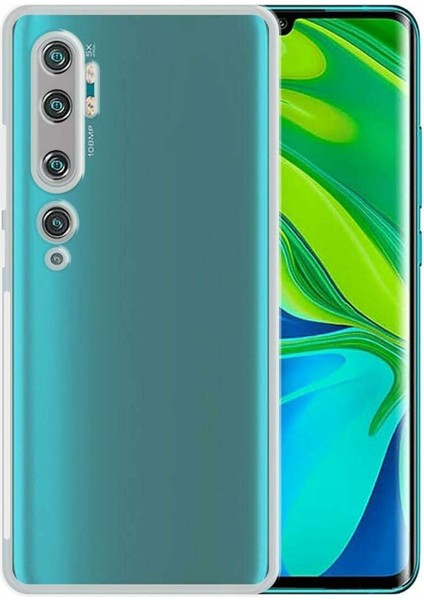 Xiaomi Mi Note 10 ile Uyumlu Kapak Kamera Korumalı Şarj Yeri Tıpalı Şeffaf Silikon Kılıf