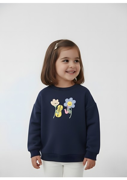 Kız Çocuk Çiçek Baskılı Sweatshirt fiyatları