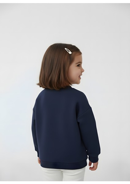 Kız Çocuk Çiçek Baskılı Sweatshirt