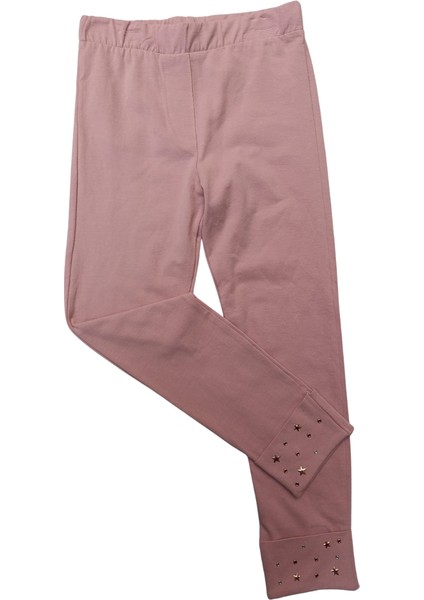 Kız Çocuk Taş Baskılı Duble Paçalı Pamuklu Tayt – Esnek, Şık ve Rahat