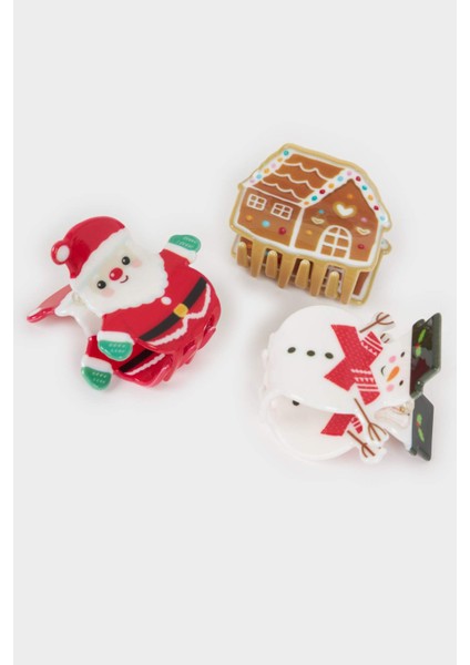 Kadın Yılbaşı Kardan Adam Temalı 3'lü Mandal Toka F7060AXNS modelleri