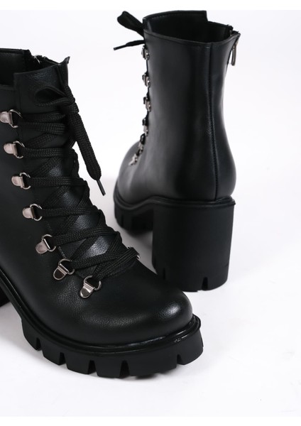 Joss Bağcıklı Fermuarlı Ortopedik Taban Suya ve Soğuğa Dayanıklı Topuklu Cilt Kadın Bot St Siyah fiyatları