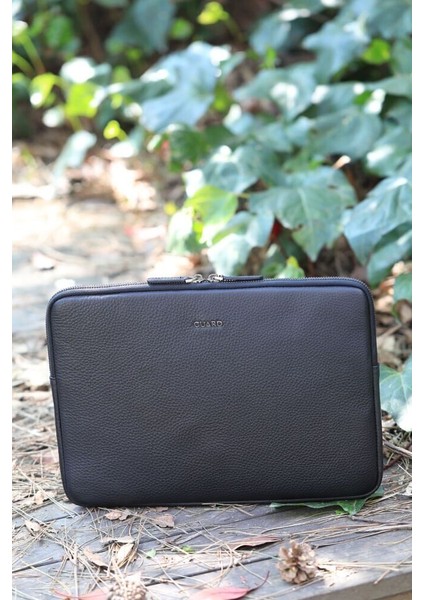 Guard Siyah Deri Clutch Çanta