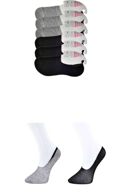 Siyah ve Gri Kadın Babet Çorap 6 çift fırsatları