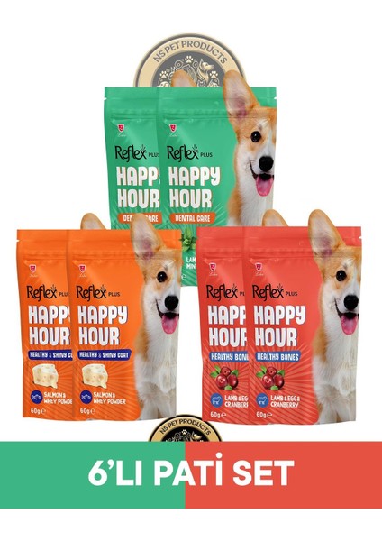 Plus Happy Hour 6'lı Köpek Maması Pati Set 4 / 6X60GR