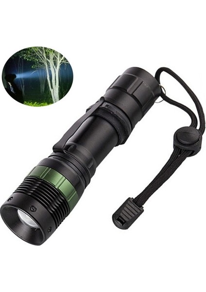 Ultra Güçlü 3 Modlu Metal Şarjlı El Feneri Cree T6 800 Metre + Şarjlı Pil (5361)