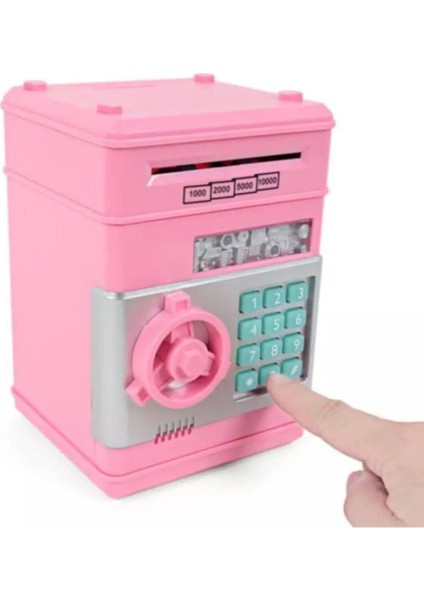 Şifreli Otomatik Kağıt Para Alan Atm Kasa Kumbara - Pembe fiyatları
