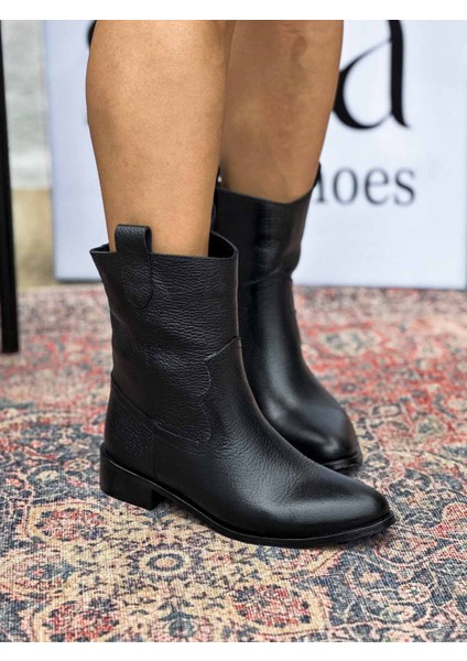 Sleipnir Hakiki Deri Kadın Siyah Kovboy Bot