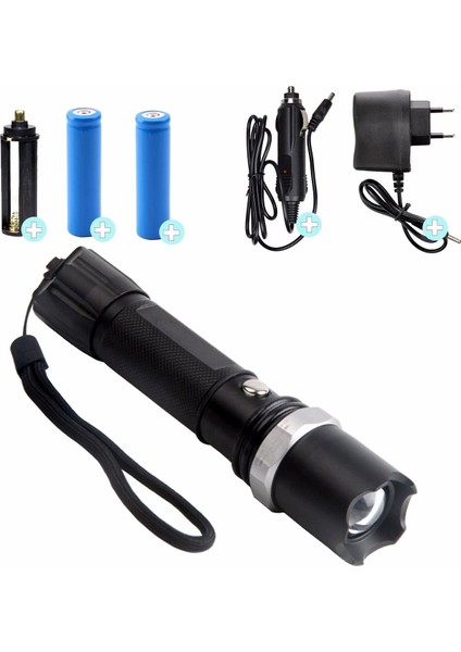 Profesyonel Şarjlı El Feneri Uzun Menzilli Şarjlı Zoomlu Süper Güçlü Acil Durum Feneri Çift Bataryal (5361) modelleri
