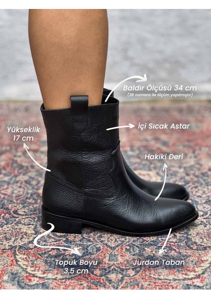 Sleipnir Hakiki Deri Kadın Siyah Kovboy Bot