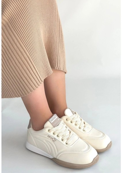 Tawen Bej Cilt Bağcıklı Spor Ayakkabı fiyatları