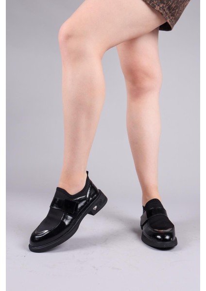 Pabna Cilt-Strech Garnili Loafer Siyah modelleri