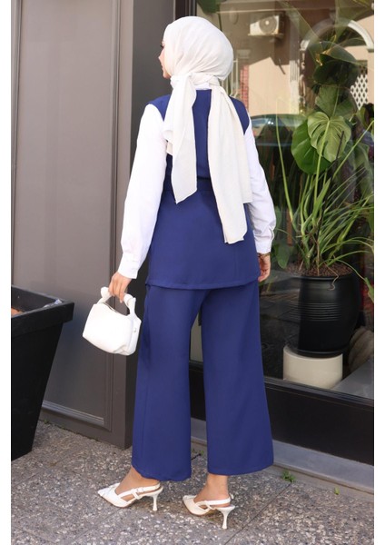 Kemerli Yelek Pantolon Takım Indigo 19250 fırsatları