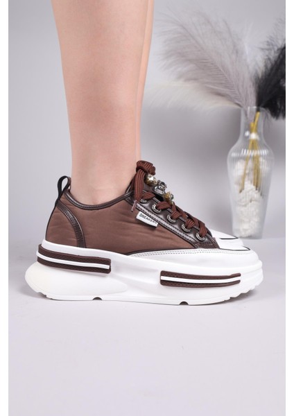 Burrel Cilt Garnili Kalın Tabanlı Paraşüt Sneakers Kahverengi fiyatları