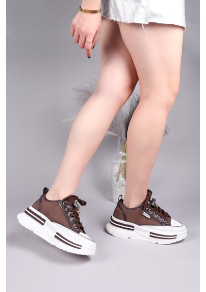 Burrel Cilt Garnili Kalın Tabanlı Paraşüt Sneakers Kahverengi modelleri