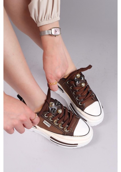 Burrel Cilt Garnili Kalın Tabanlı Paraşüt Sneakers Kahverengi fırsatları