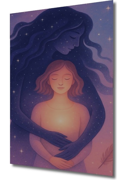 Göksel Anne Kucağında Ruh Yağlı Boya Görünümlü Ahşap Dekoratif Tablo Dikdörtgen Tablo modelleri