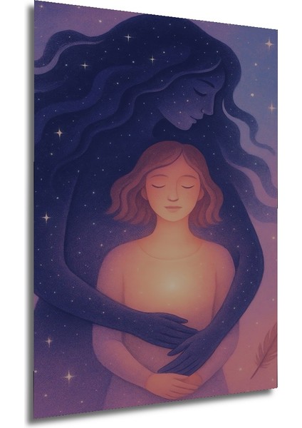 Göksel Anne Kucağında Ruh Yağlı Boya Görünümlü Ahşap Dekoratif Tablo Dikdörtgen Tablo fırsatları