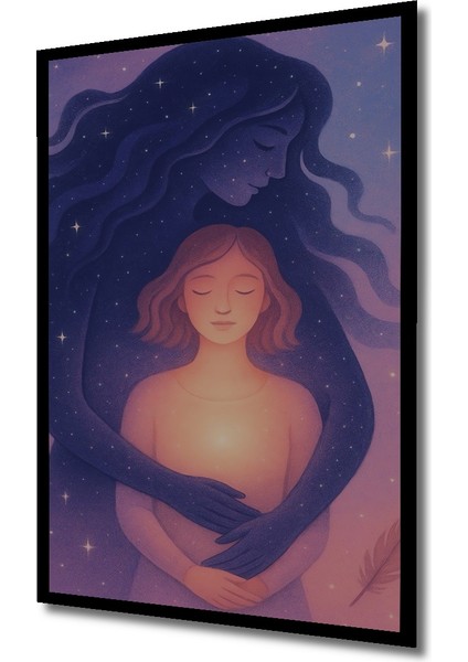 Göksel Anne Kucağında Ruh Yağlı Boya Görünümlü Ahşap Dekoratif Tablo Dikdörtgen Tablo indirimleri