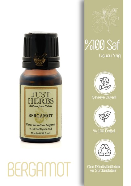 Bergamot Yağı 10 ml %100 Saf ve Doğal Citrus Aurantium Bergamia Oil