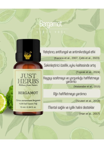 Bergamot Yağı 10 ml %100 Saf ve Doğal Citrus Aurantium Bergamia Oil fiyatları