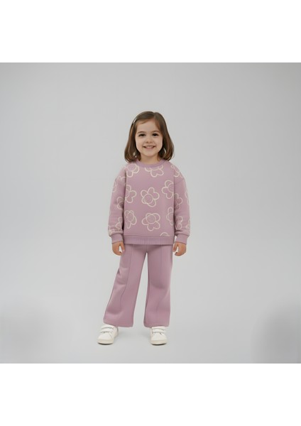 Kız Çocuk Papatya Baskılı Takım
