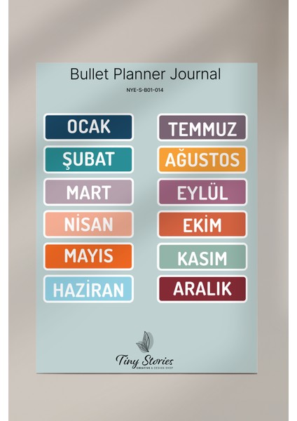 Bullet Journal Sticker Seti - 6 Sayfa / Ajanda, Scrapbook, Journal modelleri