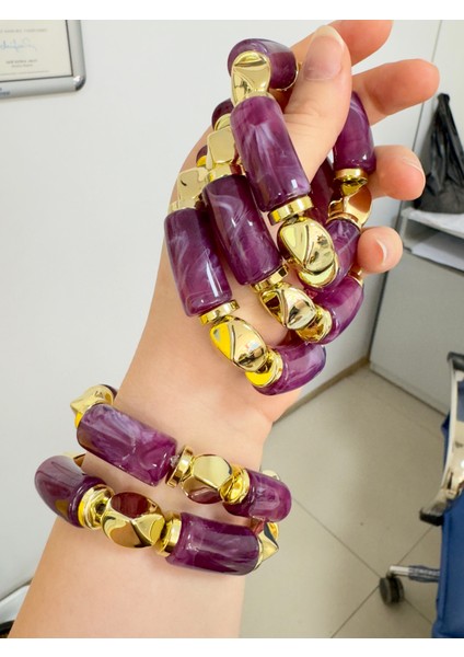 Kemik Akrilik Lastikli Bileklik Vintage fiyatları