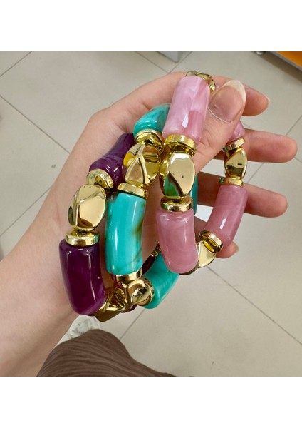 Kemik Akrilik Lastikli Bileklik Vintage fırsatları