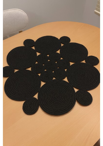 Mercury Hasır Jüt Yuvarlak Runner 65X65