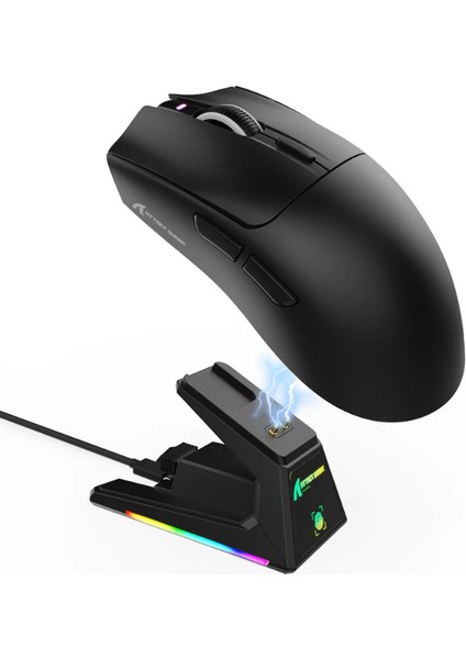 Attack Shark X1 Dokunmatik Yüzeyli Rgb Şarj Istasyonu PAW3395PRO Sensörlü Üç Modlu Oyun Faresi