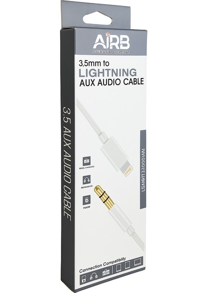 3.5mm To Lightning Aux Ses Kablosu – iPhone Uyumlu Yüksek Ses Aktarım Kaliteli – 1 Metre