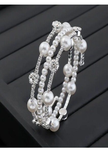 Çok Sıralı Inci Taşlı Bilezik