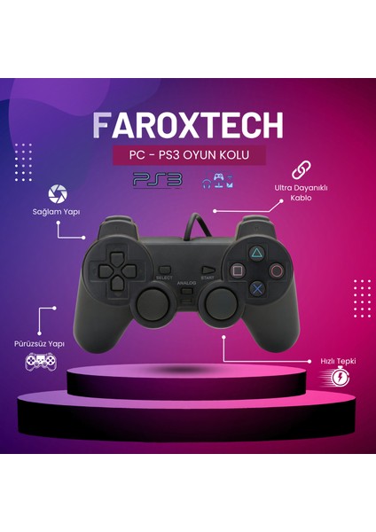 Pc - Ps3 Uyumlu Oyun Kolu - Hızlı Tepki - Kurulum Gerektirmez - Tak Çalıştır - Fifa Pes Uyumlu
