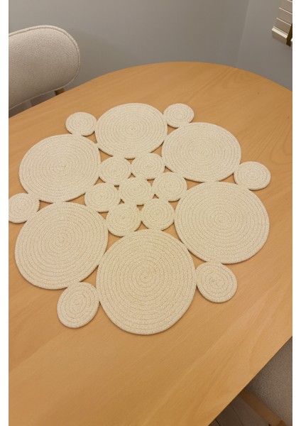 Mercury Hasır Jüt Yuvarlak Runner 65X65