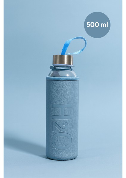 H2O Deri Kılıflı Cam Matara 500 ml