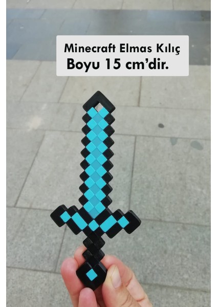 15CM Minecraft Elmas Set, Minecraft Kılıç, Kazma, Balta