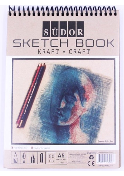 Südor Eskiz Defteri Kraft A5 Telli 115 gr 50 Yp MN22-5