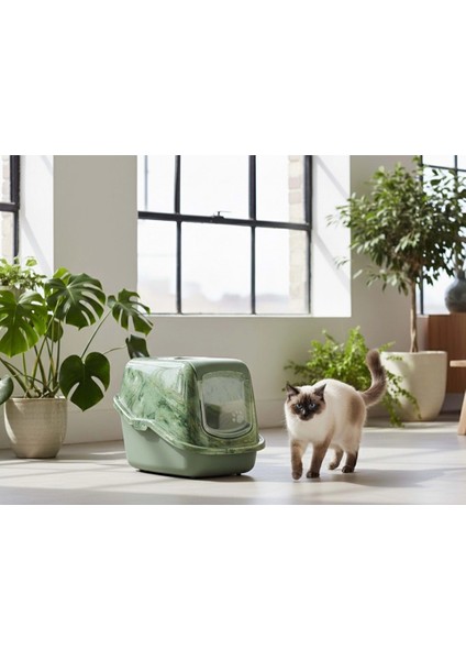 Nestor Mermer | Şık Kedi Kum Kabı – Mermer Amazon Yeşili modelleri