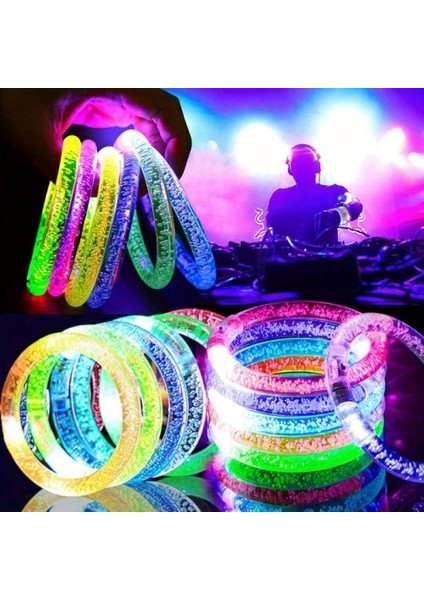 LED Işıklı Pilli Işıklı Rengarenk Bileklik Işıklı Bilezik Karışık Renk 1 Adet indirimleri