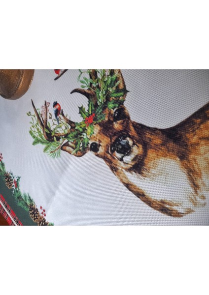 Yılbaşı Geyik Desenli Dijital Baskılı Runner modelleri