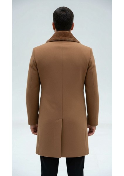 Erkek Uzun Kaşe Kaban – Çıkartılabilir Kürk Yaka, Astarlı ve Cepli Slim Fit Mont (Bej, Gri, Siyah, Taba) indirimleri