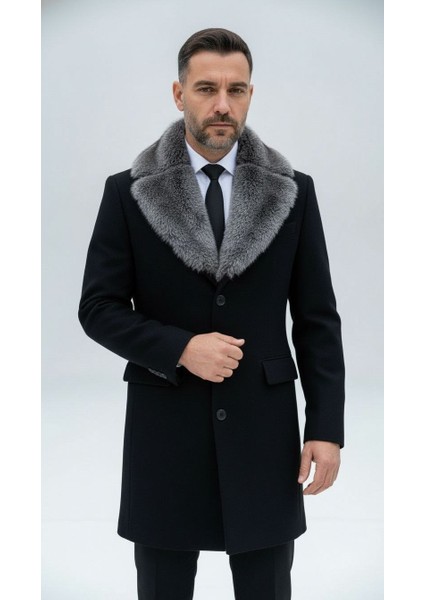 Erkek Uzun Kaşe Kaban – Çıkartılabilir Kürk Yaka, Astarlı ve Cepli Slim Fit Mont (Bej, Gri, Siyah, Taba) fiyatları