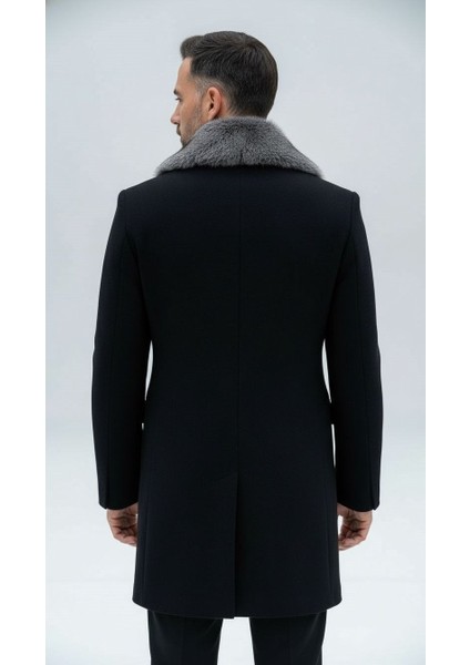 Erkek Uzun Kaşe Kaban – Çıkartılabilir Kürk Yaka, Astarlı ve Cepli Slim Fit Mont (Bej, Gri, Siyah, Taba) indirimleri