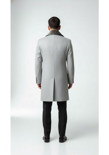 Erkek Uzun Kaşe Kaban – Çıkartılabilir Kürk Yaka, Astarlı ve Cepli Slim Fit Mont (Bej, Gri, Siyah, Taba) fırsatları