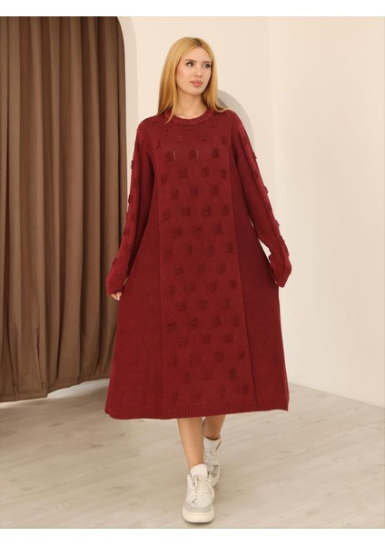 Etnik Bohem ve Otantik Tarz Standart Beden %yüz Pamuk Triko Elbise