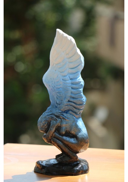 Açık Kanatlı Melek Biblo - Oturan Melek Heykeli